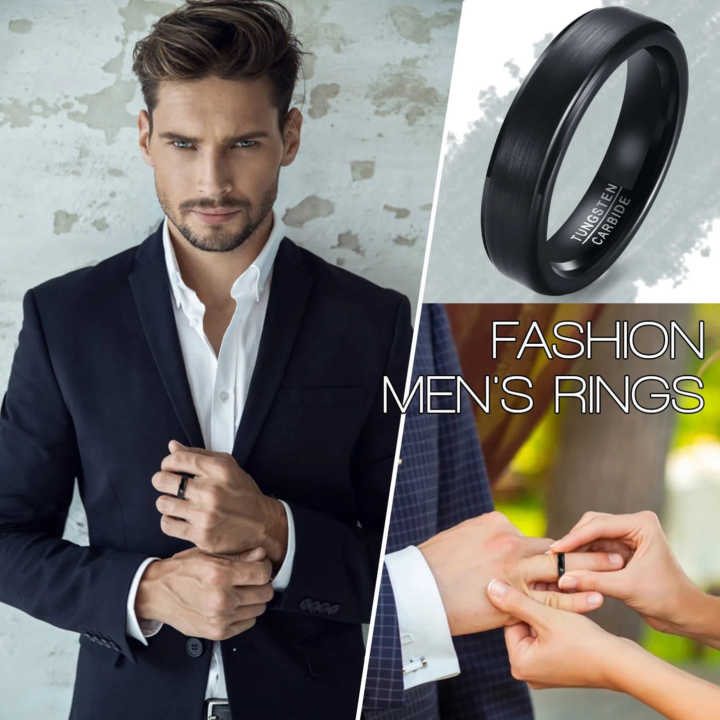 Vnox 5mm Tungsten Band for Men, Women