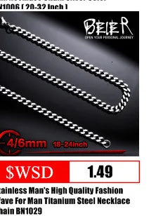 Beier 3mm/4mm/5mm/6mm Width 316L Stainless Steel Men