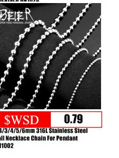 Beier 3mm/4mm/5mm/6mm Width 316L Stainless Steel Men