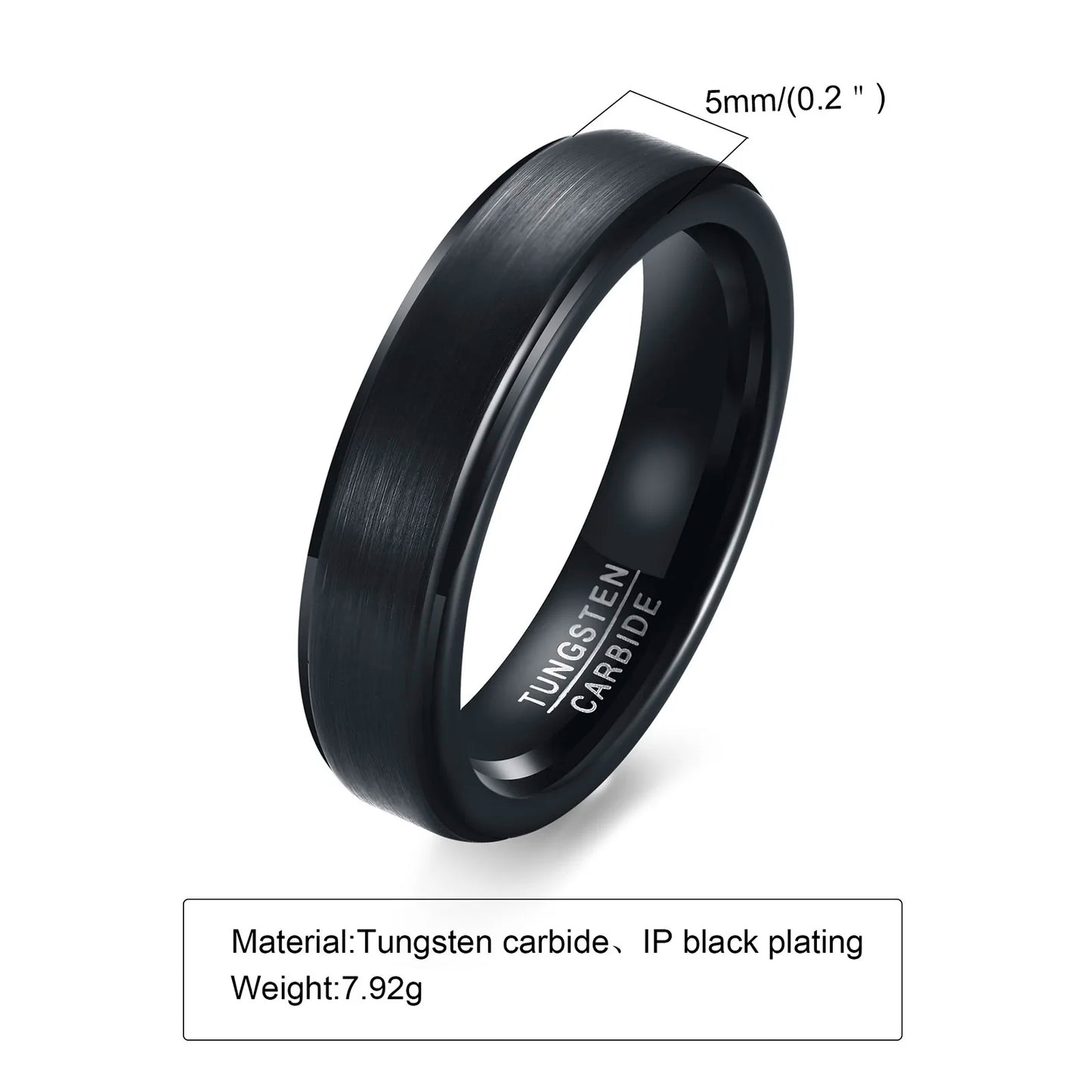 Vnox 5mm Tungsten Band for Men, Women