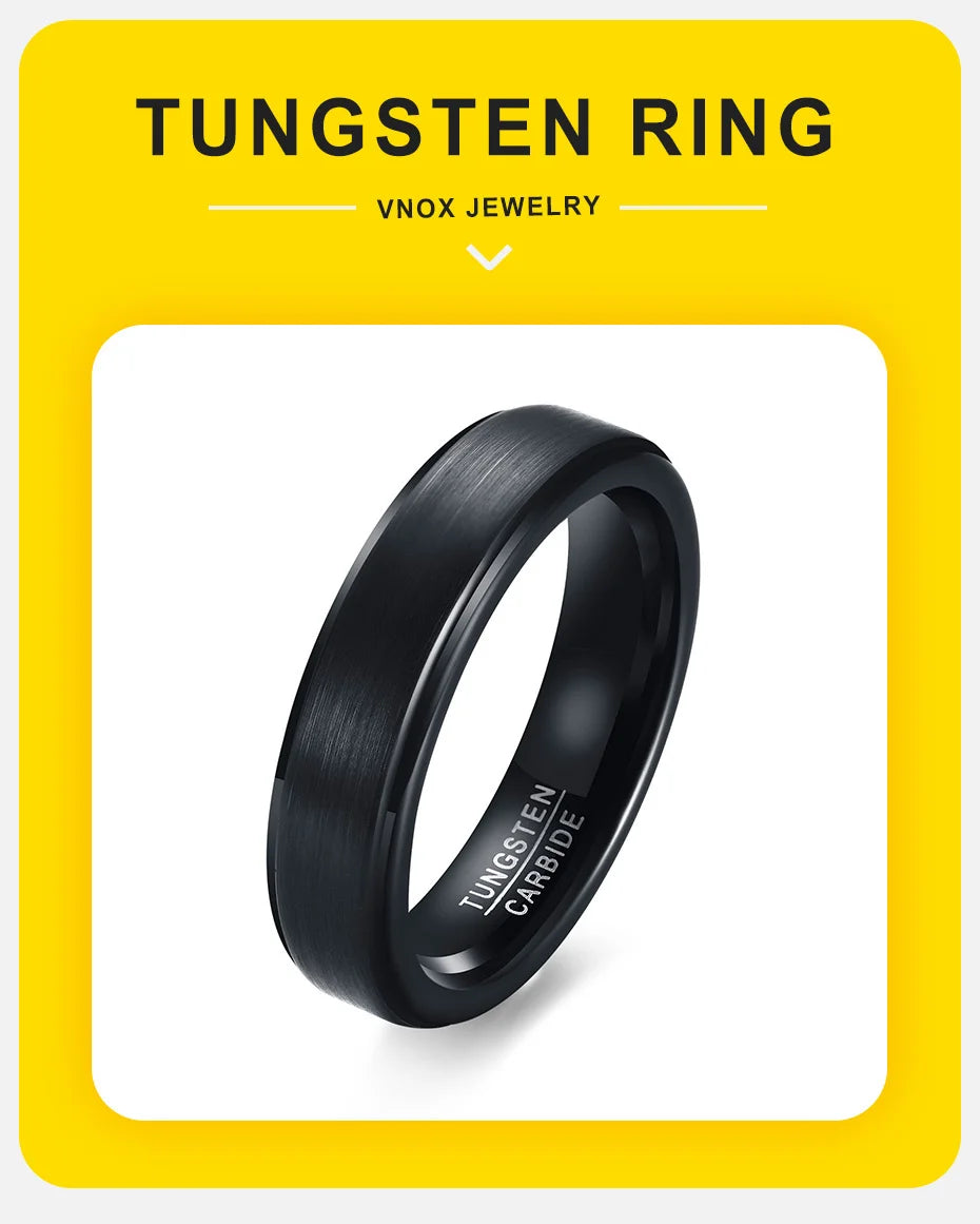 Vnox 5mm Tungsten Band for Men, Women