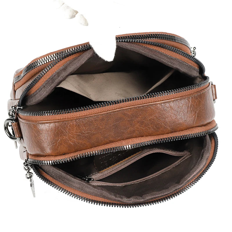 Luxury Leather Multiple Pockets Shoulder Crossbody Bag