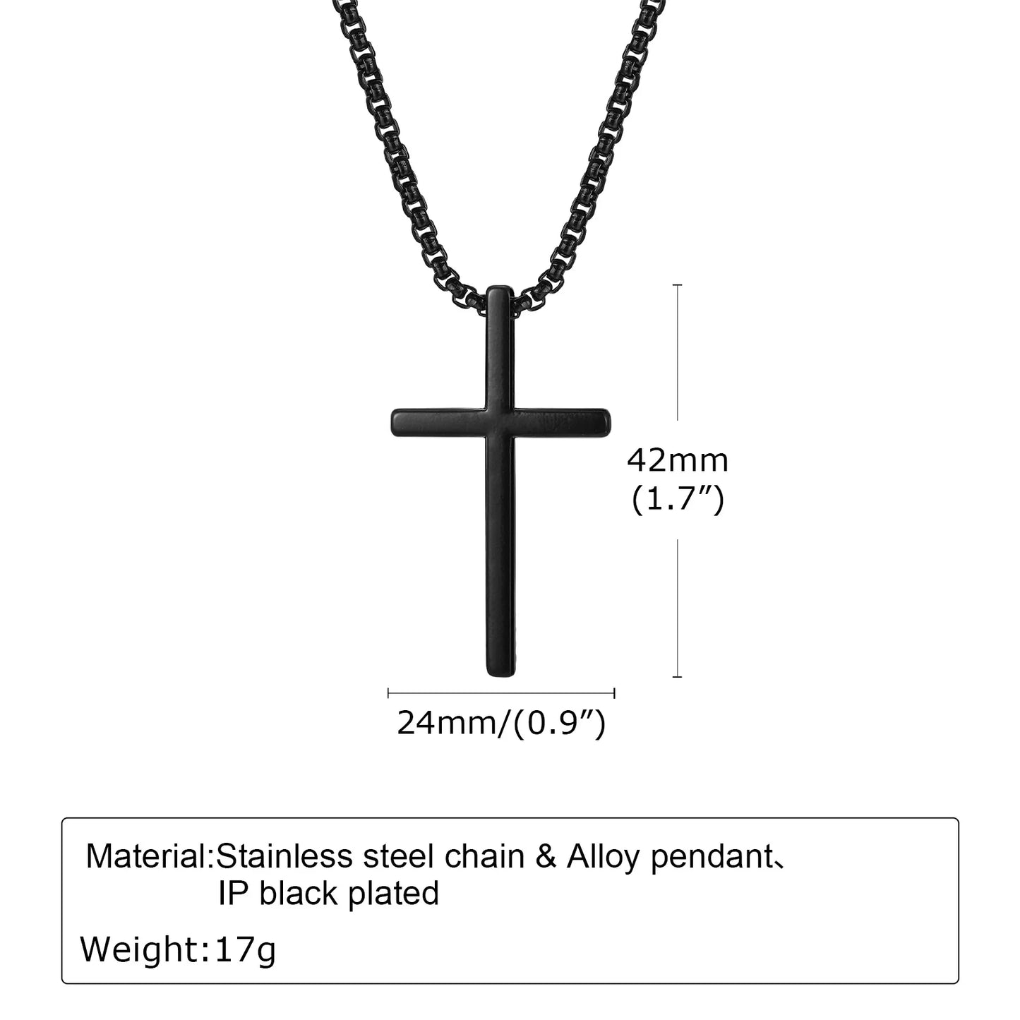 Vnox Cross Necklace for Men