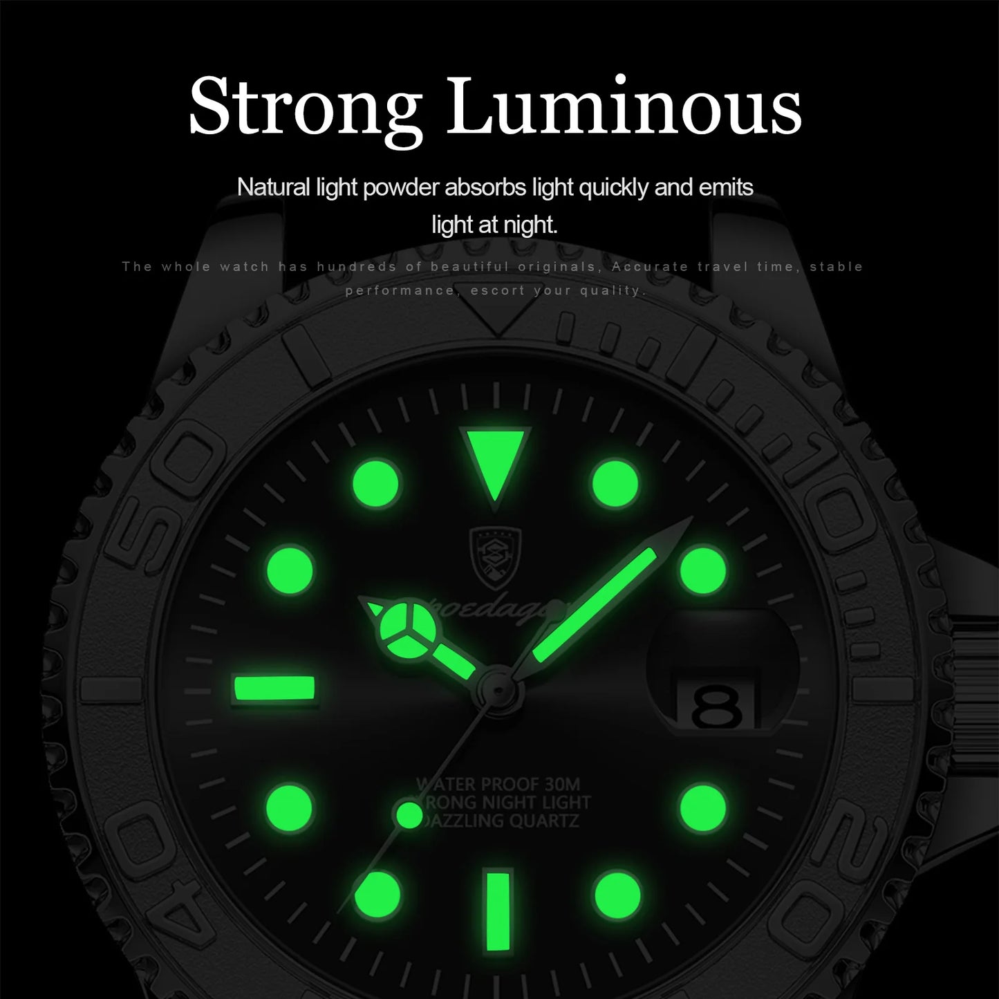 POEDAGAR Top Luxury Man Watch Waterproof Luminous Date Men Watch Stainless Steel Male Clock Sport Fashion Men's Quartz Watches