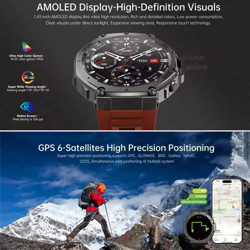 2025 NEW Built-in Dual-band GPS Smart Watch Men