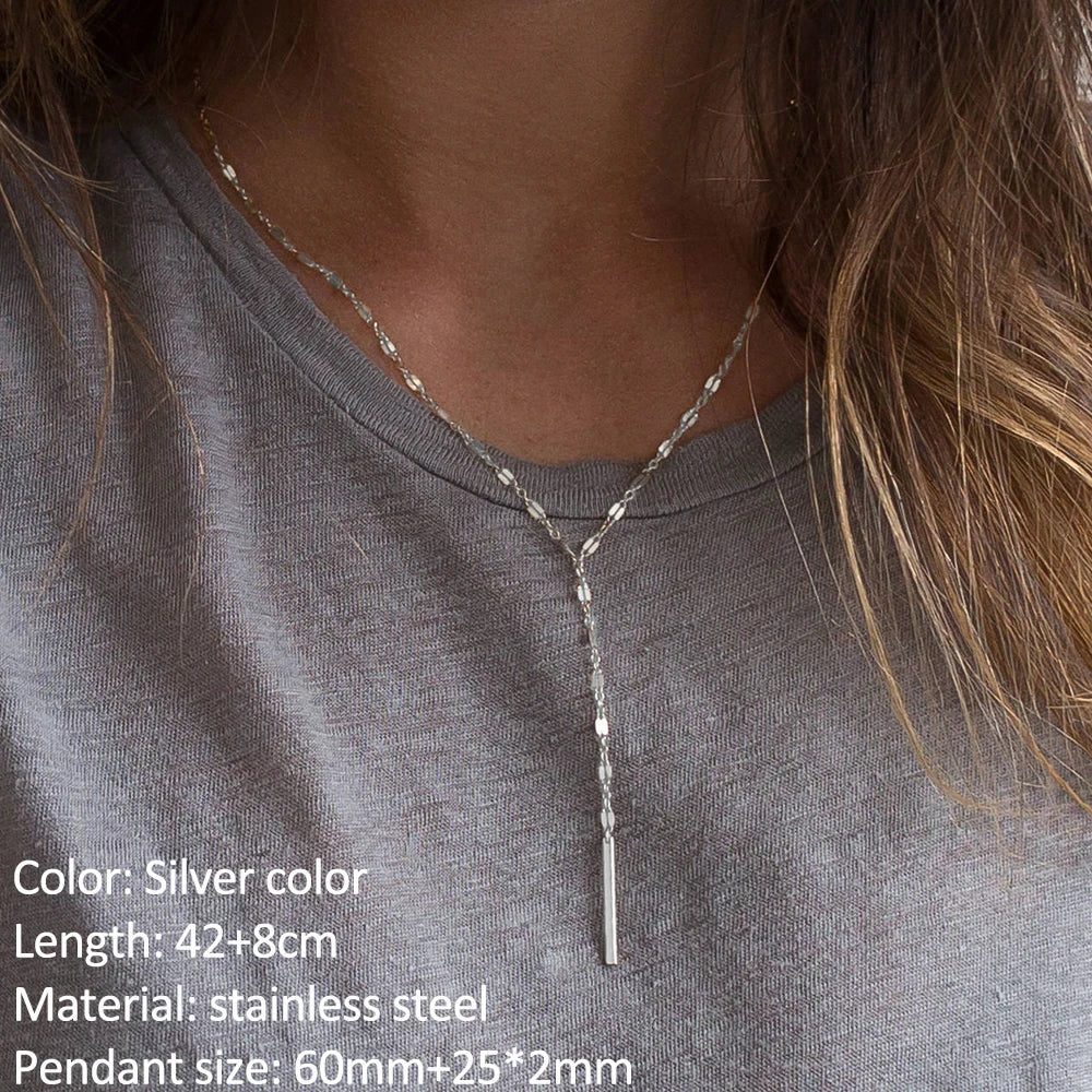 SUNIBI Fashion Stainless Steel Necklace for Woman