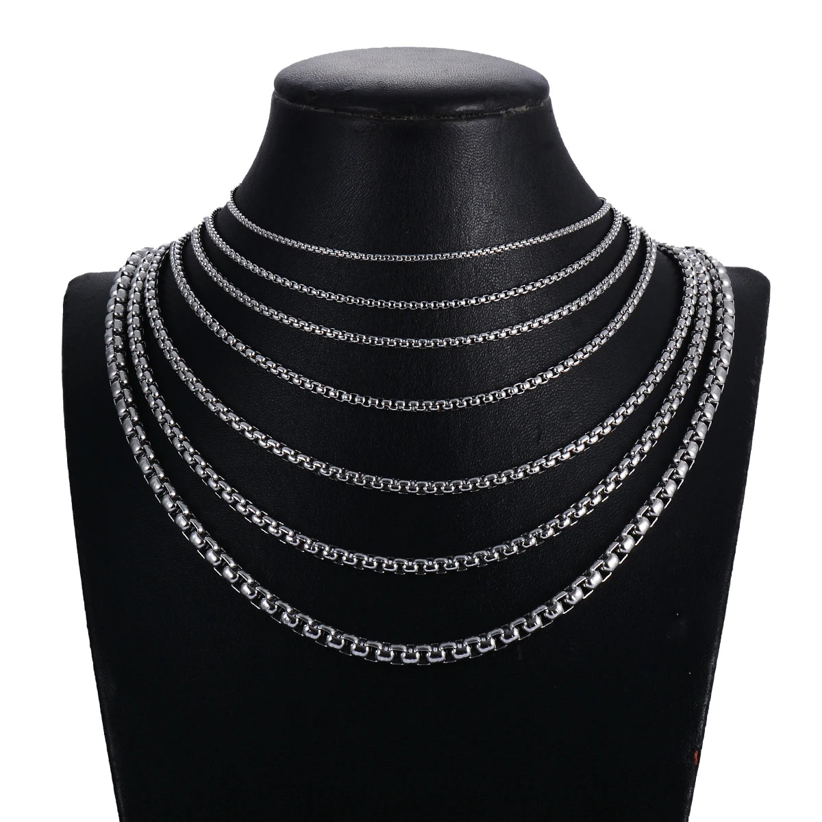 1Pc Stainless Steel Square Rolo Stainless Steel Chain Necklace