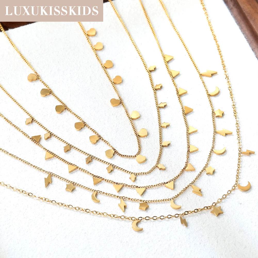 LUXUKISSKIDS Golden Chains Necklaces