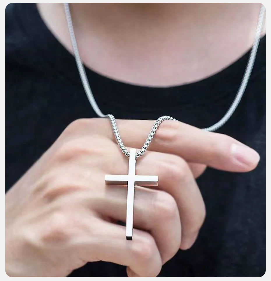 Vnox Cross Necklace for Men