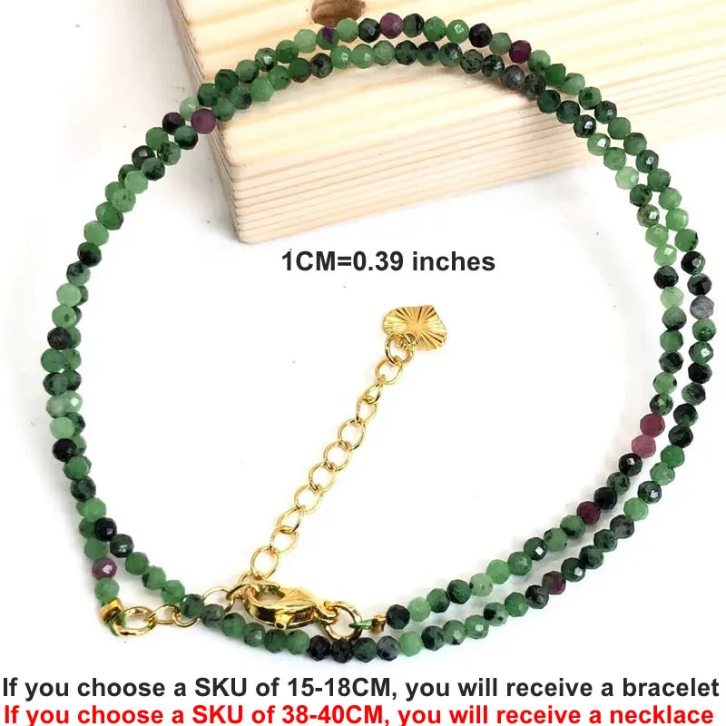 Natural Gemstones 2mm Cutting Angle beads Necklace