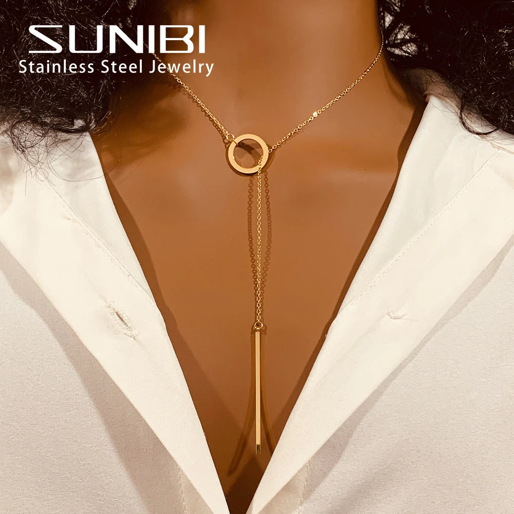 SUNIBI Fashion Stainless Steel Necklace for Woman