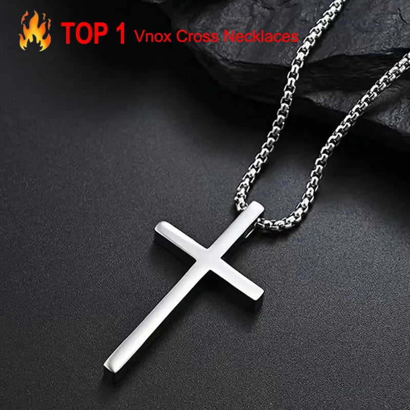 Vnox Cross Necklace for Men