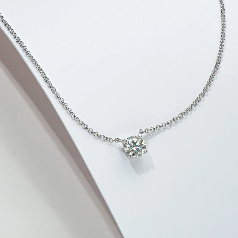 Lnngy 1CT 2CT 3CT Moissanite Pendant Necklace