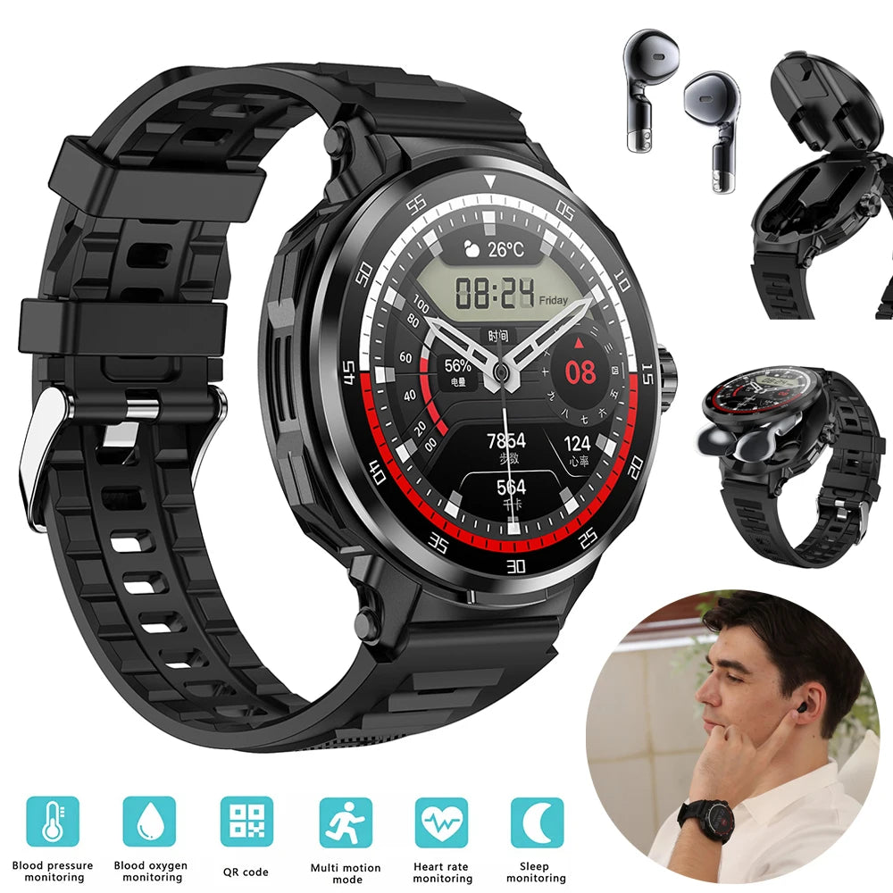 TWS 2 in 1 Full screen touch Smart Watch Bracelet Bluetooth