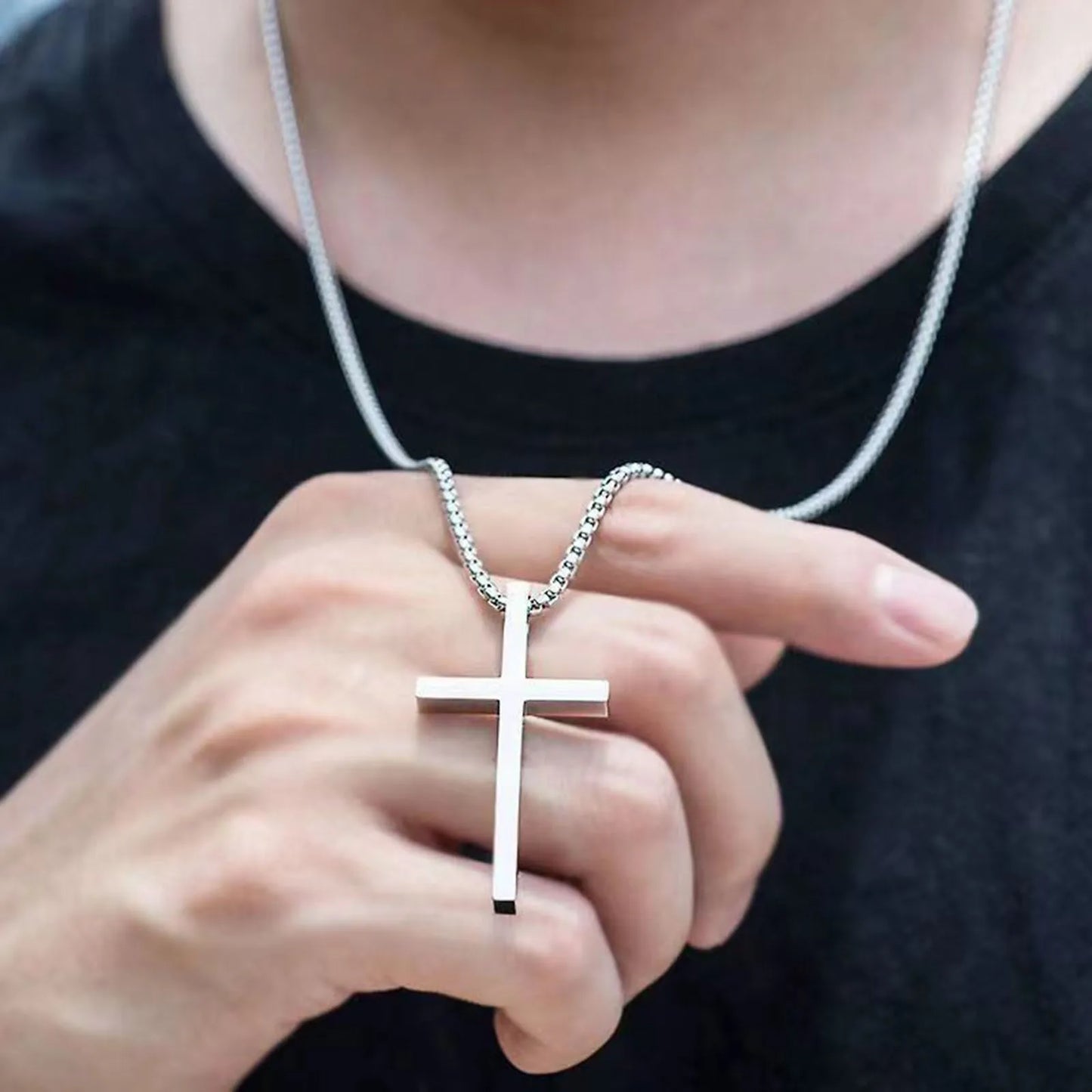 Vnox Cross Necklace for Men