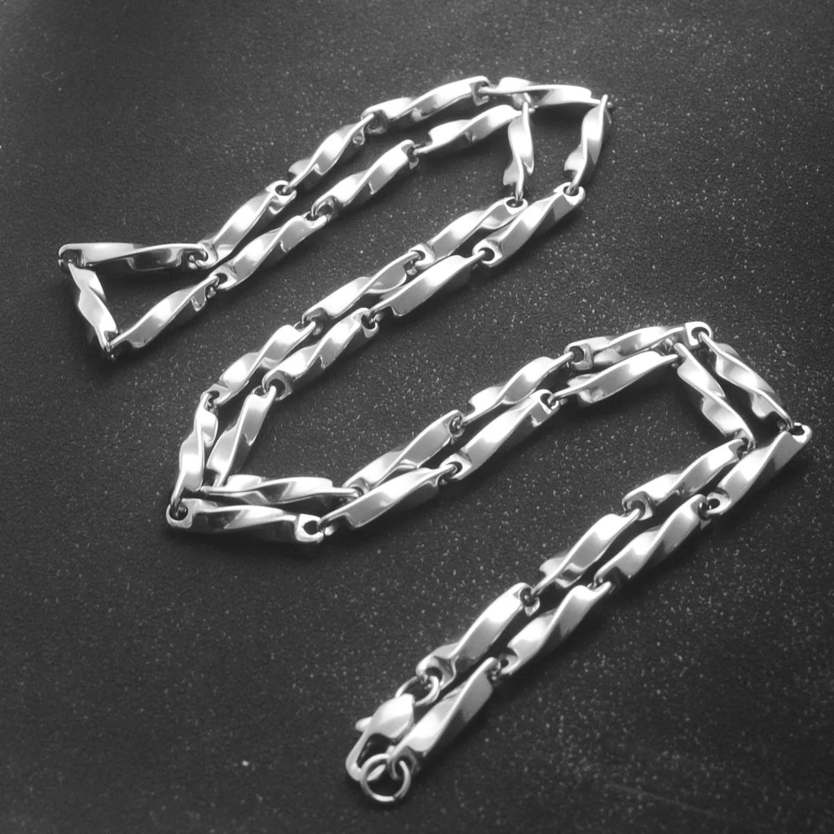 HNSP 3.8MM Mobius Stainless Steel Chain Necklace For Men