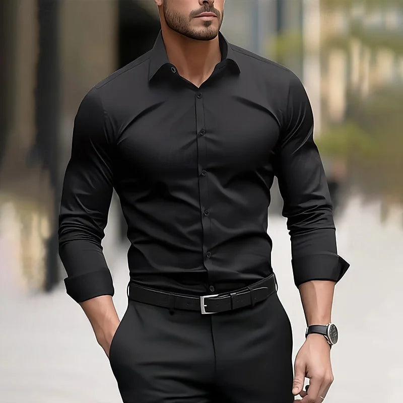 Men's formal shirt solid color