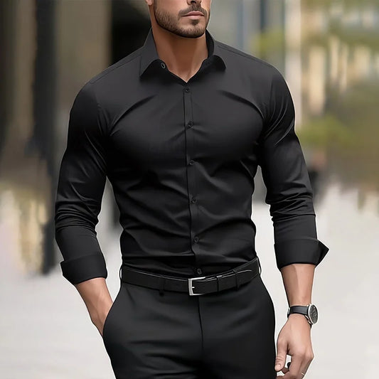 Men's formal shirt solid color