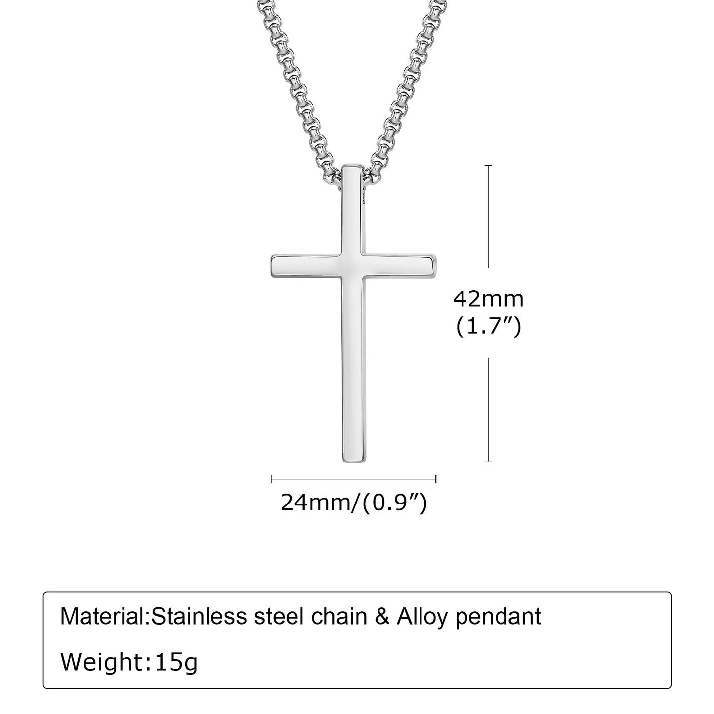 Vnox Cross Necklace for Men