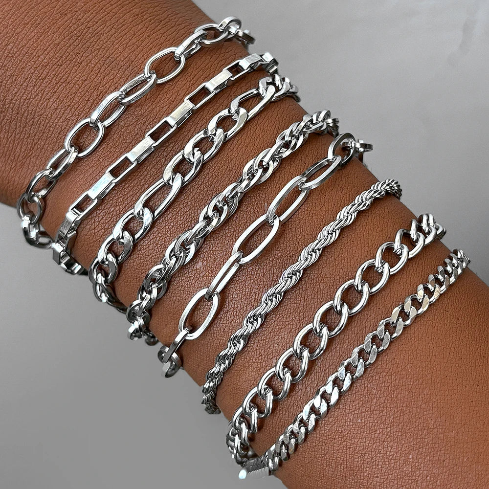 Stainless Steel Bracelet Set