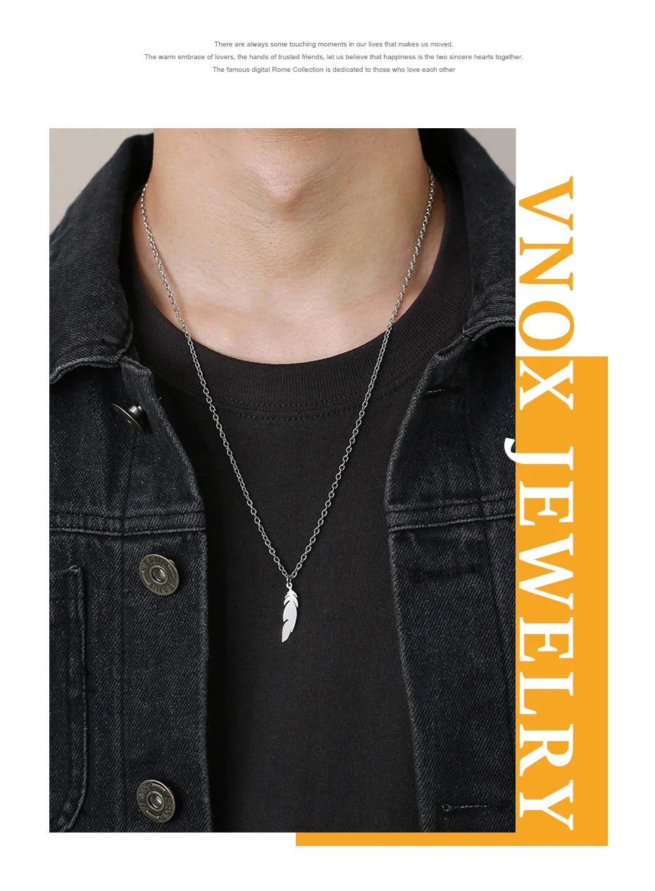 Vnox Simple Casual Necklaces for Men