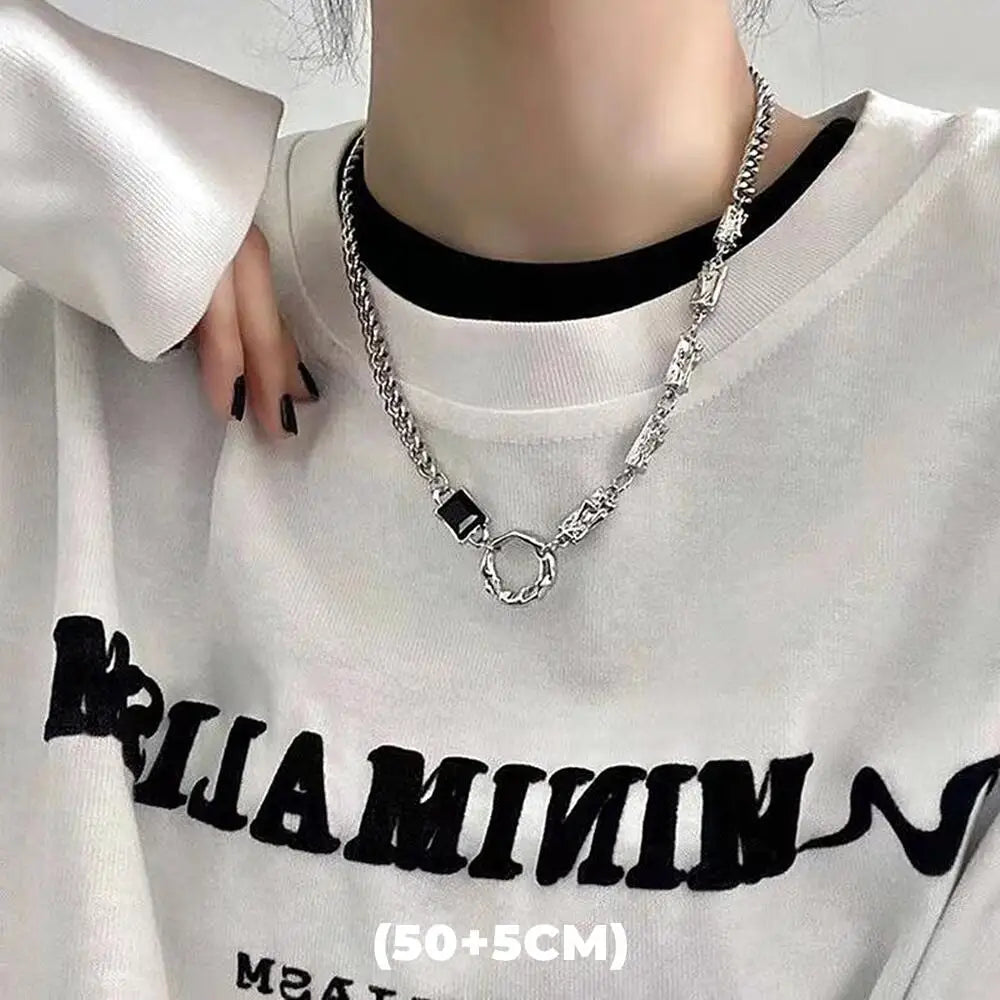 Hip Hop Zircon Star Double Layer Necklace For Men