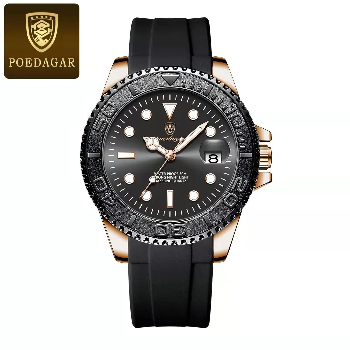 POEDAGAR Top Luxury Man Watch Waterproof Luminous Date Men Watch Stainless Steel Male Clock Sport Fashion Men's Quartz Watches