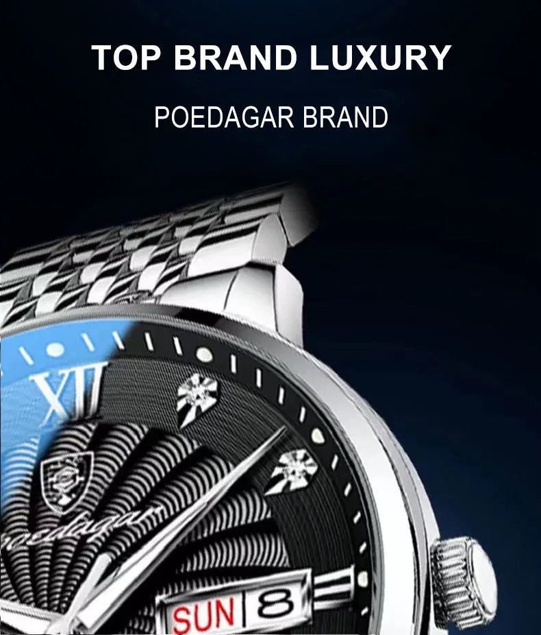 POEDAGAR Luxury Brand Man Watch