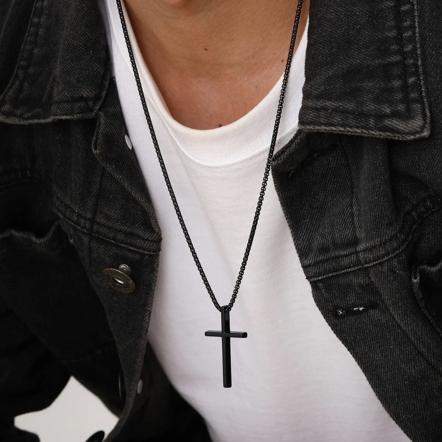 Vnox Cross Necklace for Men