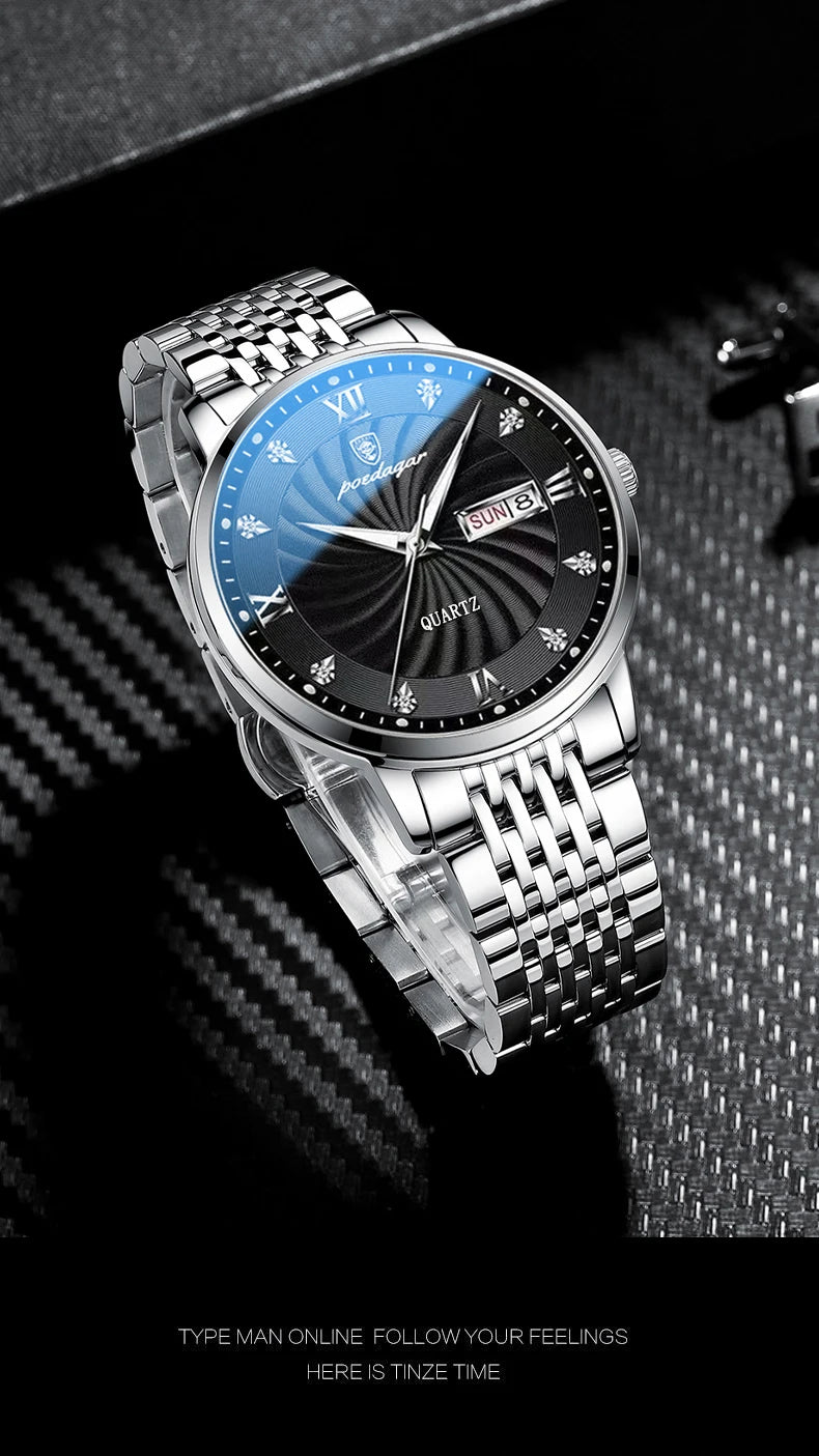 POEDAGAR Luxury Brand Man Watch