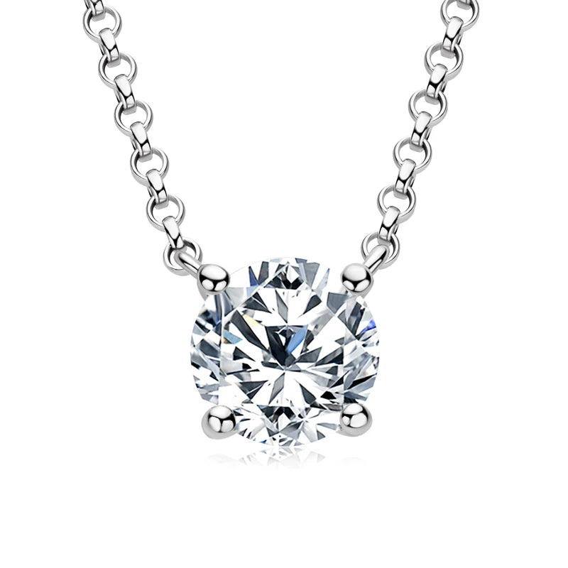 Lnngy 1CT 2CT 3CT Moissanite Pendant Necklace