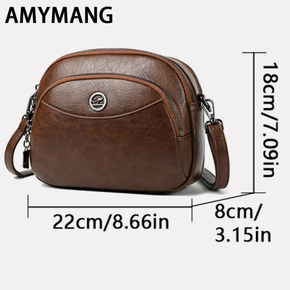 Luxury Leather Multiple Pockets Shoulder Crossbody Bag