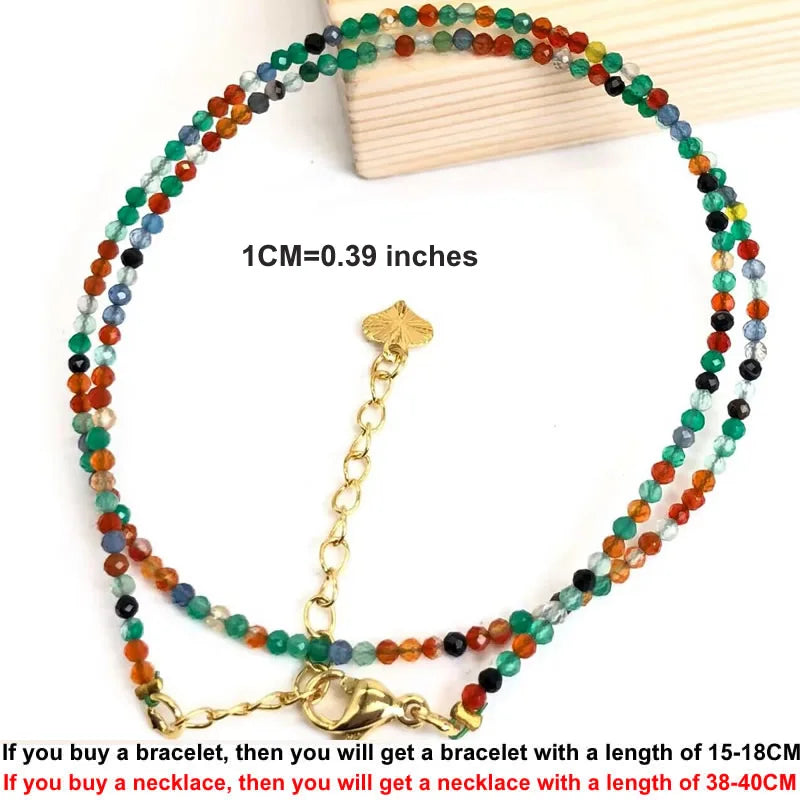 Natural Gemstones 2mm Cutting Angle beads Necklace