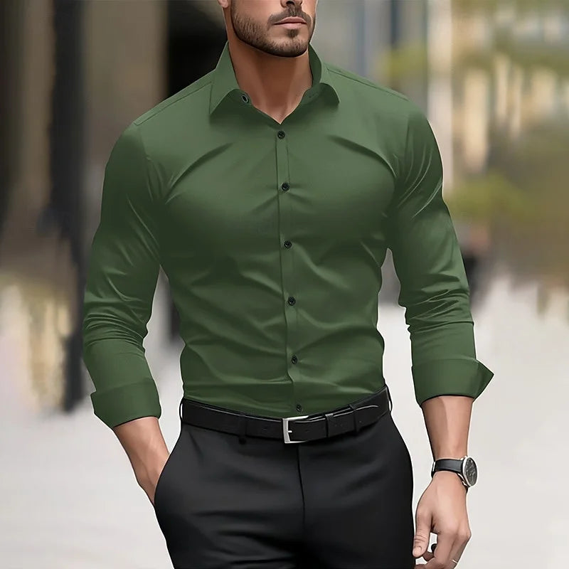 Men's formal shirt solid color