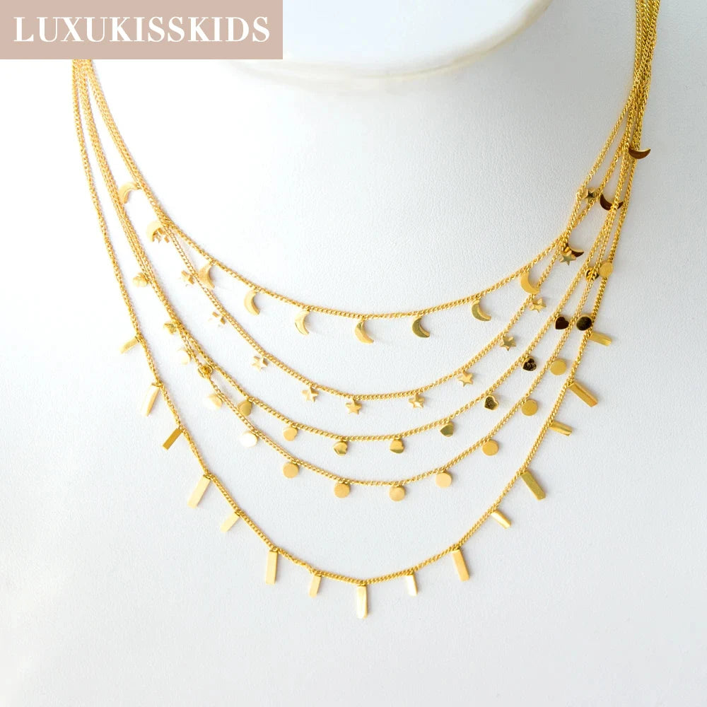 LUXUKISSKIDS Golden Chains Necklaces