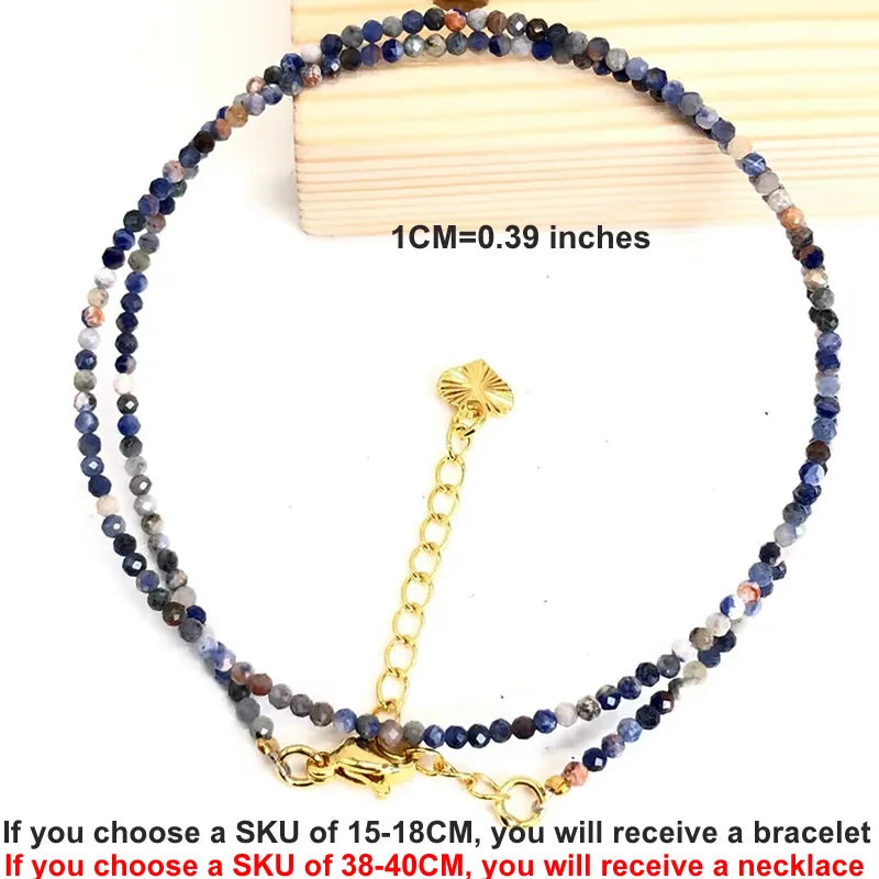 Natural Gemstones 2mm Cutting Angle beads Necklace