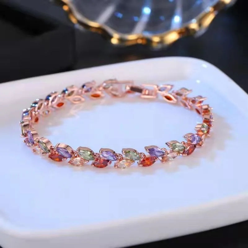 Korean Crystal Zircon Metal Chain