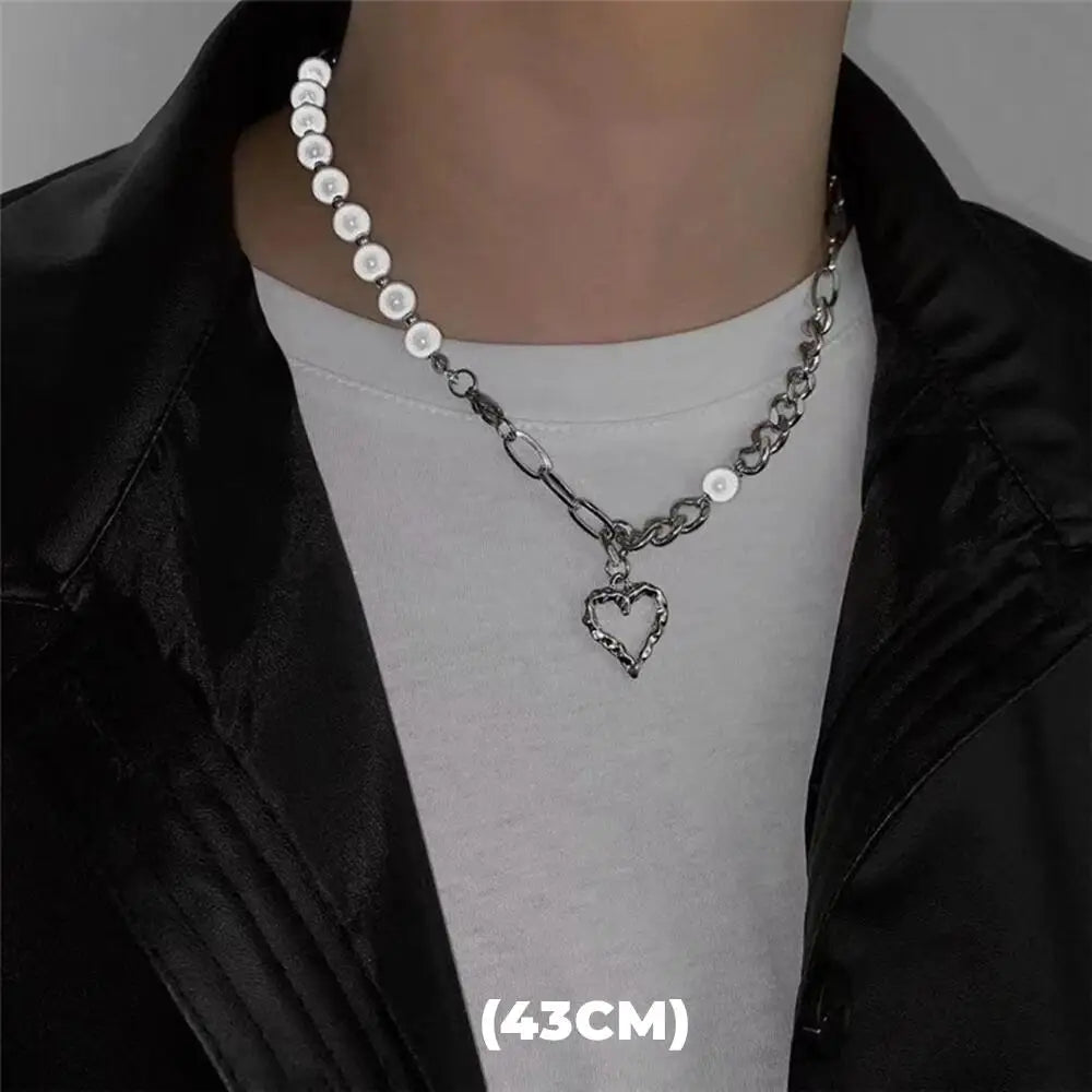 Hip Hop Zircon Star Double Layer Necklace For Men