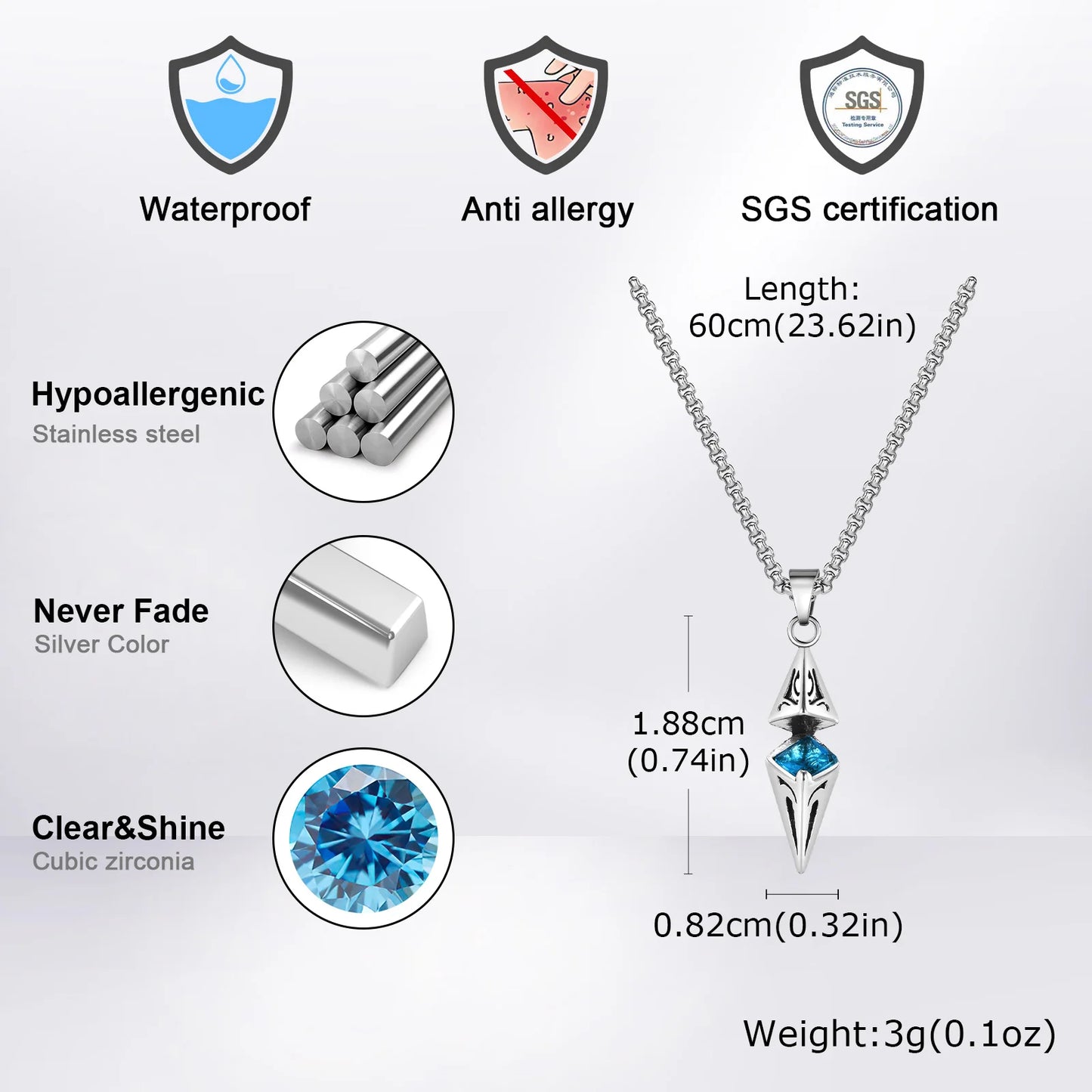 Stylish Blue Stone Necklaces for Men