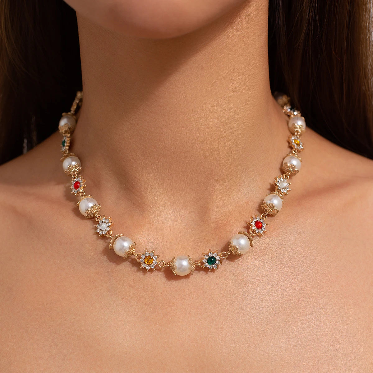 Ingemark Elegant Imitation Pearl Beads Chain Necklace