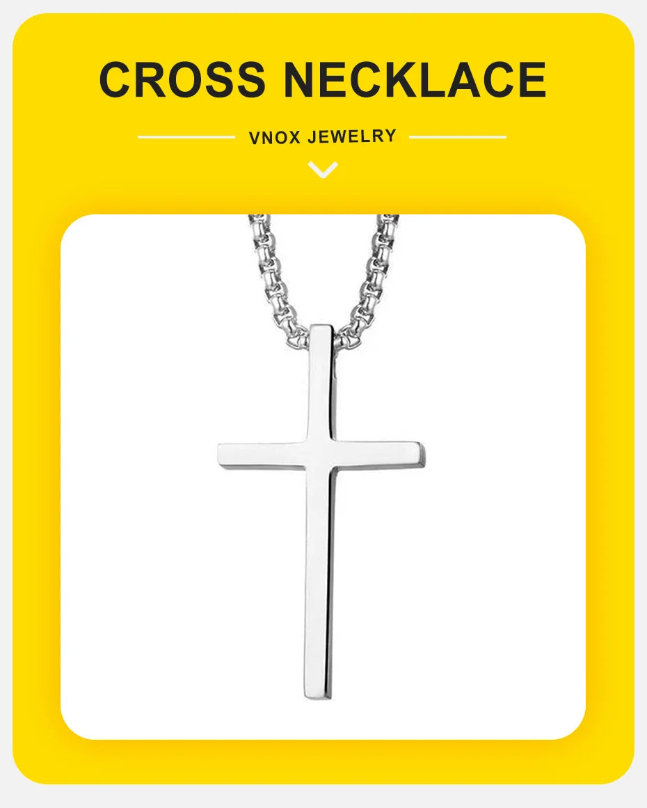 Vnox Cross Necklace for Men