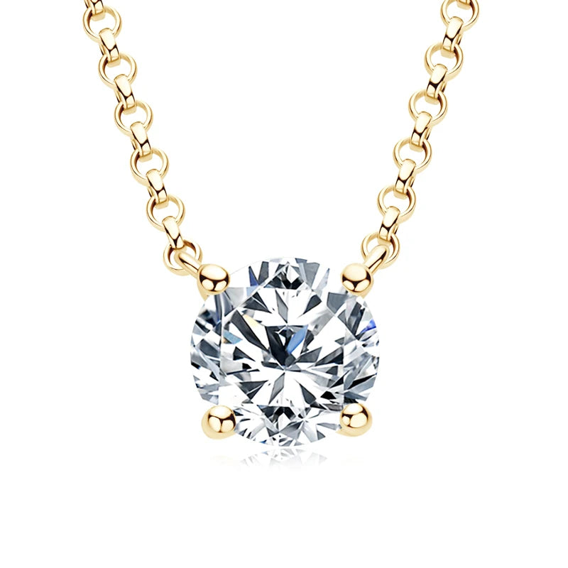 Lnngy 1CT 2CT 3CT Moissanite Pendant Necklace