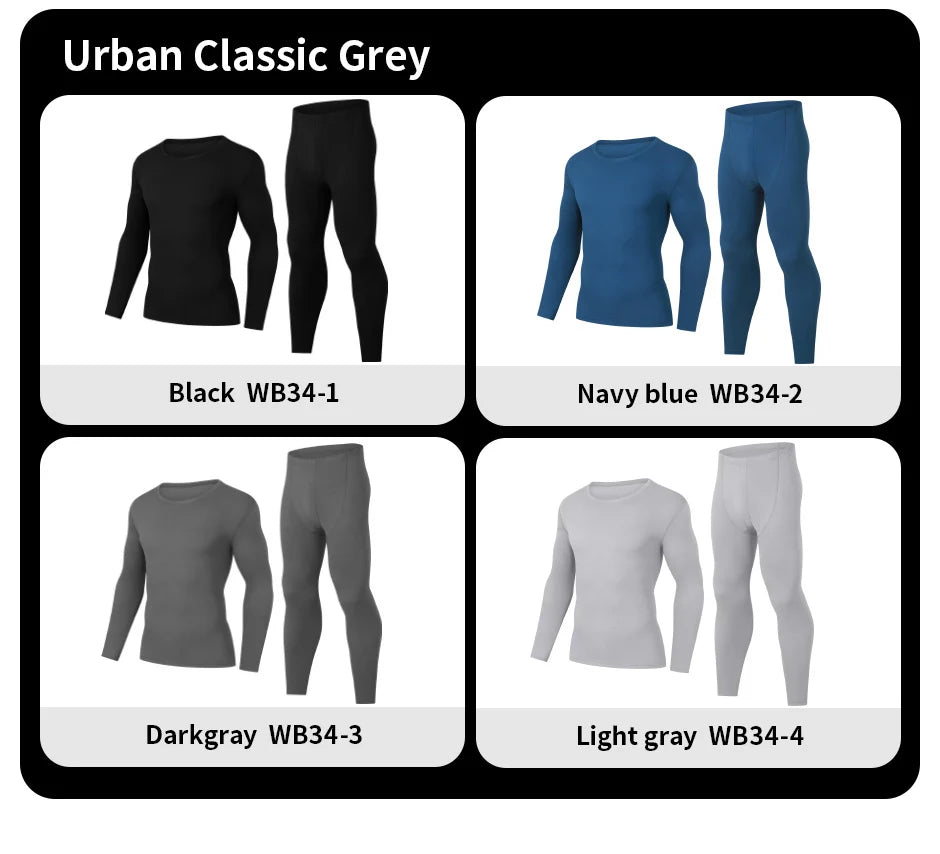 2/4 Piece Men's And Teenagers' Thermal Underwear Set