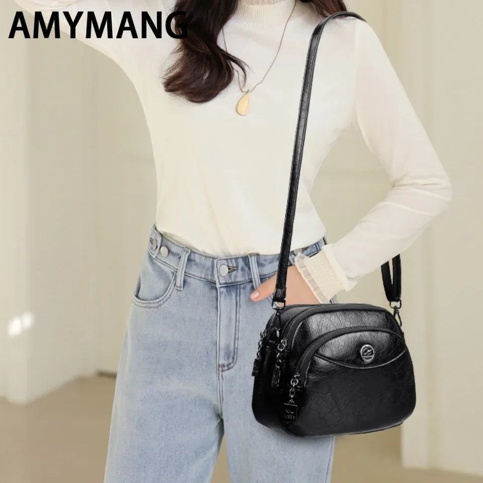 Luxury Leather Multiple Pockets Shoulder Crossbody Bag