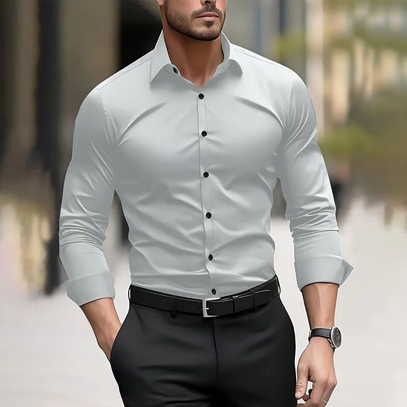 Men's formal shirt solid color