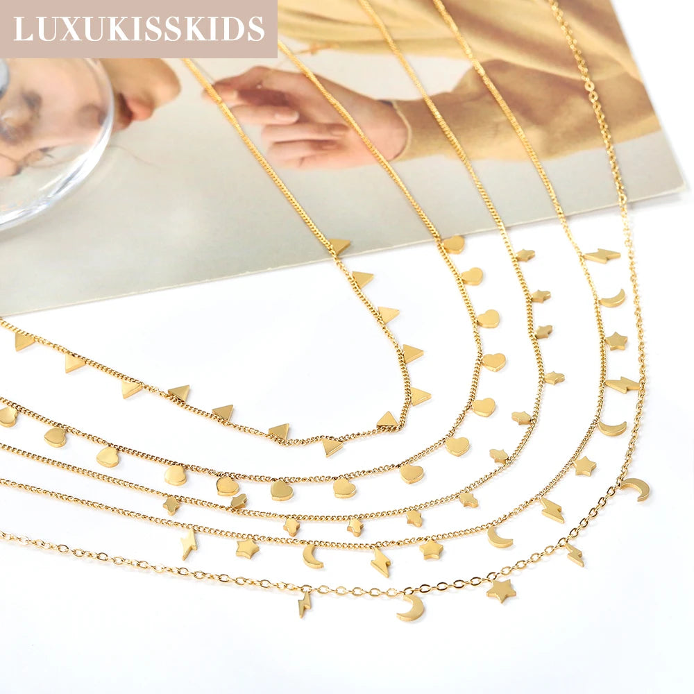 LUXUKISSKIDS Golden Chains Necklaces