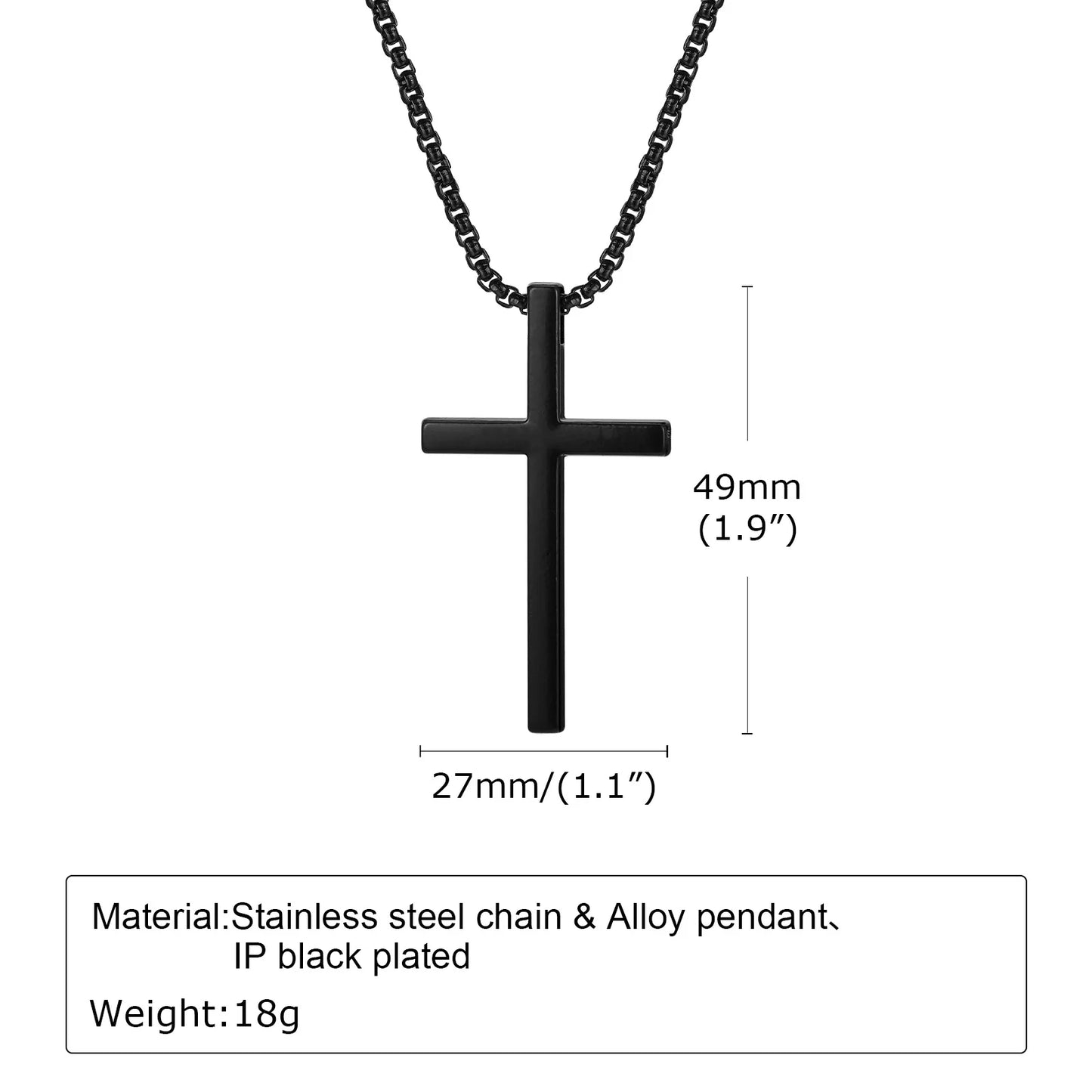 Vnox Cross Necklace for Men