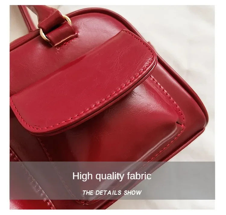 Retro Red Women's Satchel Hobo Bag Patent