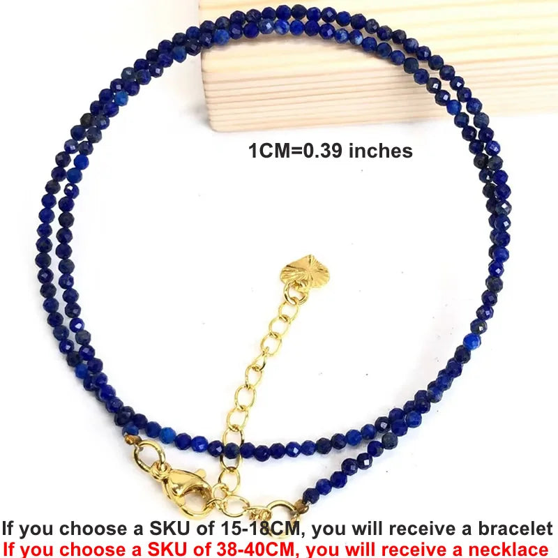 Natural Gemstones 2mm Cutting Angle beads Necklace