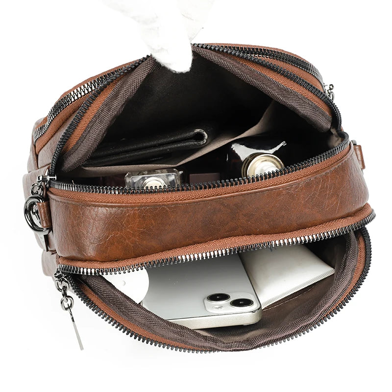 Luxury Leather Multiple Pockets Shoulder Crossbody Bag